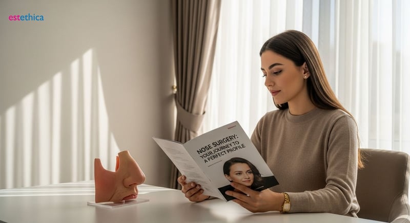 Rhinoplasty procedure illustration