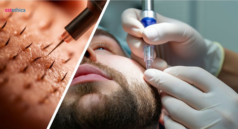 Técnicas innovadoras: FUE y DHI para un trasplante de barba natural