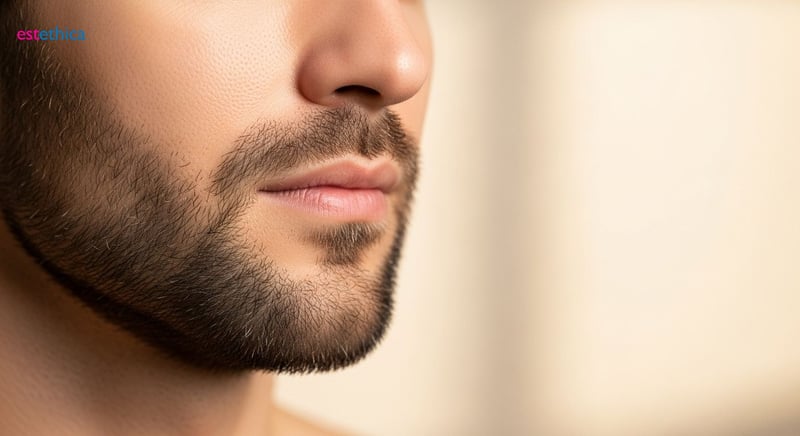 Beard transplant procedure illustration