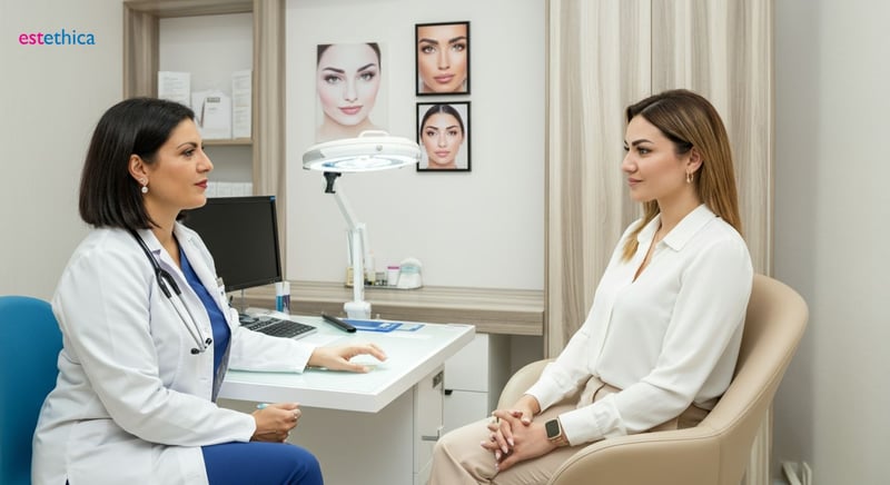 Eyebrow hair transplant procedure illustration