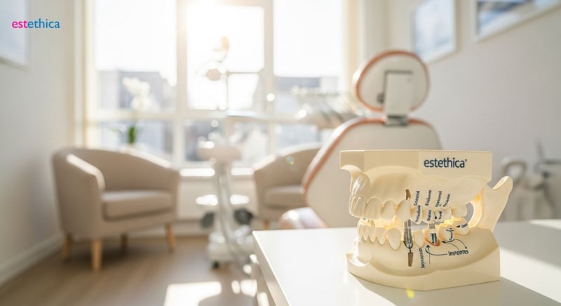 Dental implants osseointegration process illustration
