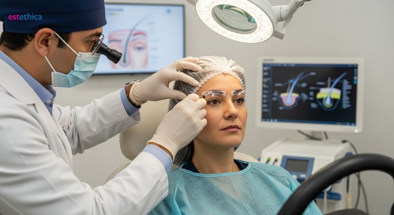 Trasplante de cejas antes y después