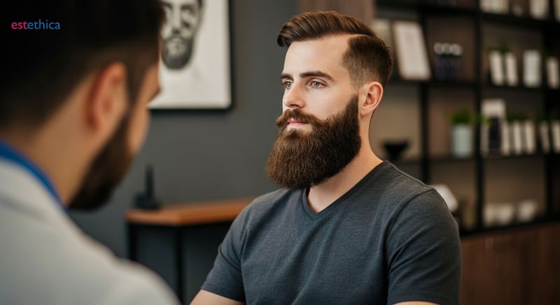 Beard transplant procedure illustration