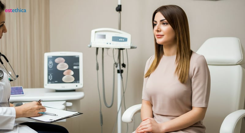Breast implant surgery types and techniques illustration