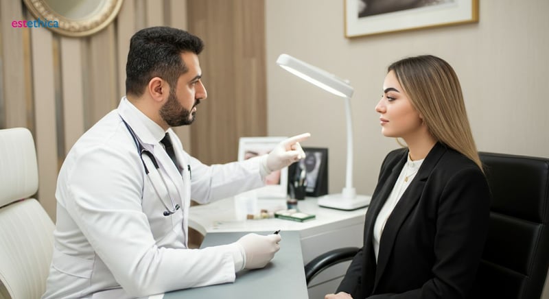 Eyebrow restoration consultation with expert