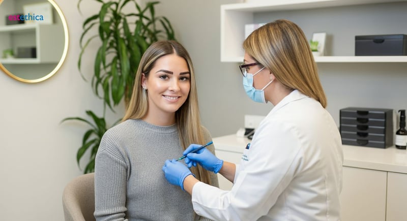 Eyebrow restoration procedure close-up