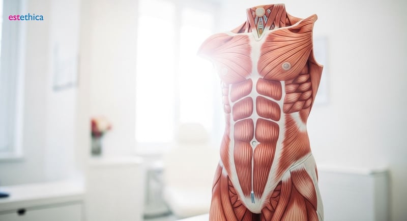 Abdominal etching procedure illustration