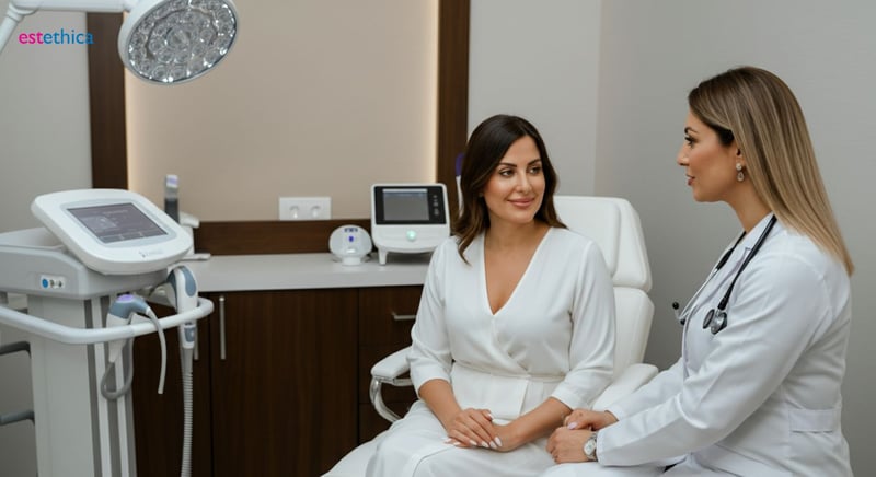 Vaginal rejuvenation concept with medical illustration