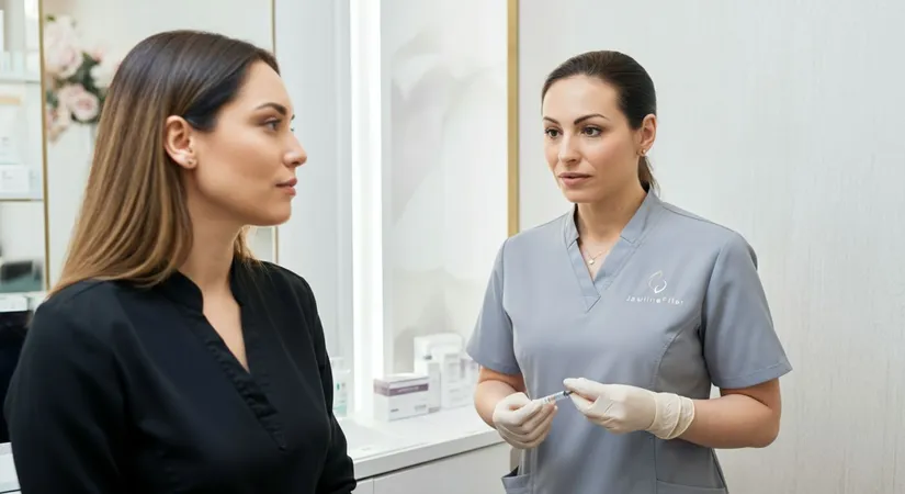 Jawline filler procedure demonstration