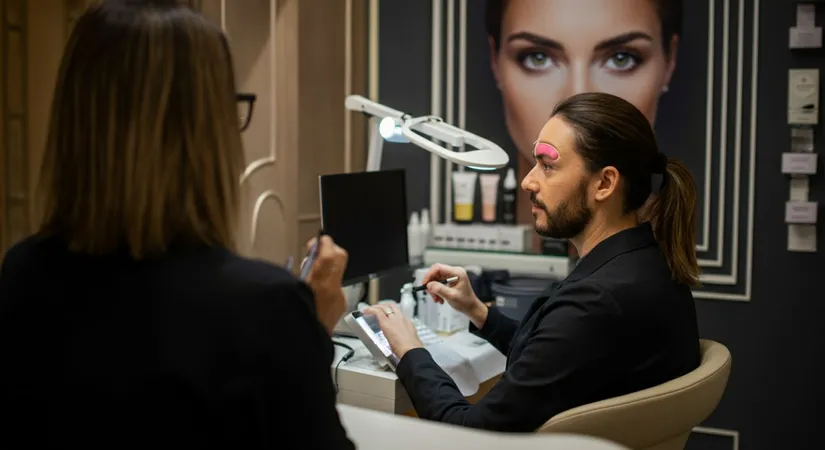 Eyebrow lift procedure illustration