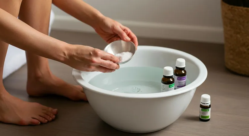 Relaxing foot bath at home