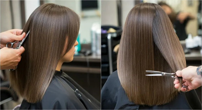 Guide to cutting long hair in a V shape