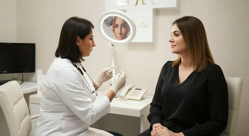 Breast augmentation process illustration