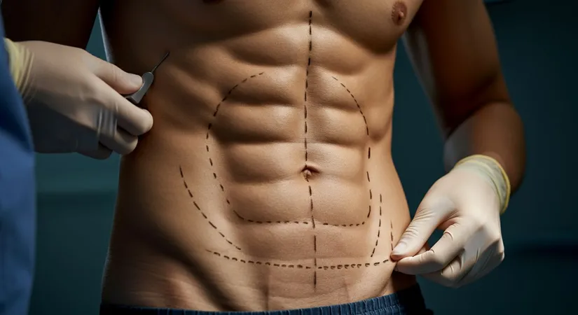 Abdominal etching for defined abs