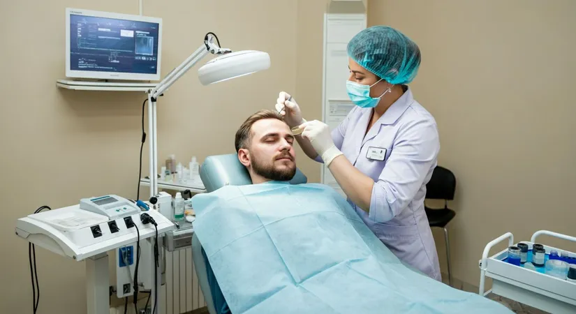 Hair transplant procedure illustration
