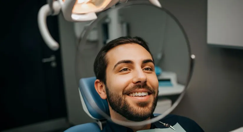 Dental surgery implant process illustration