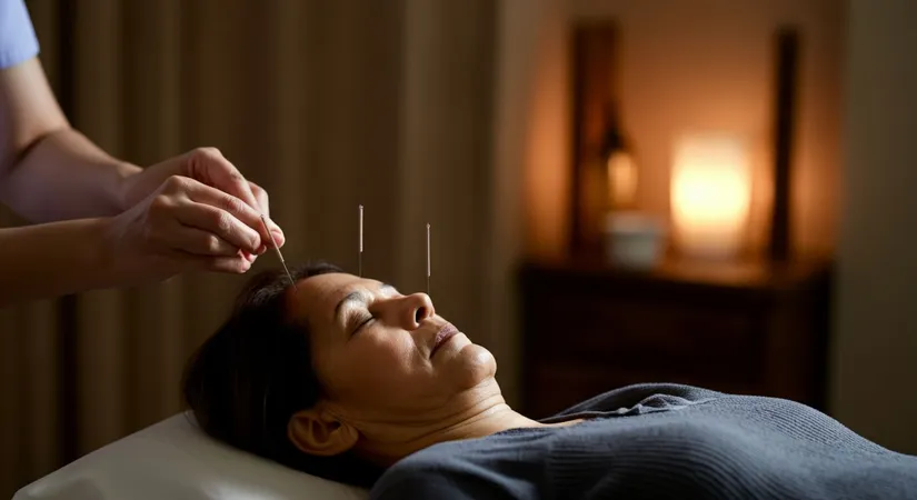 Acupuncture therapy session